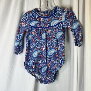Simply Southern 1pc Outfit Blue Paisley Girls 12-18 MO EUC